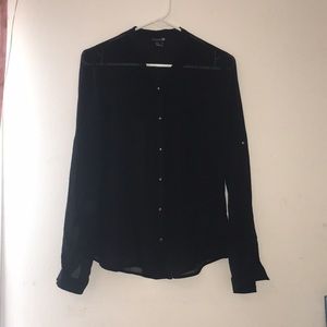 See through black forever 21 blouse